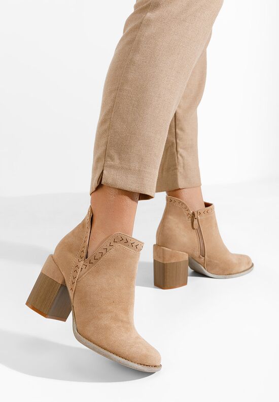 Khaki botki wiosenne Lucira, Rozmiary: 39 - zapatos