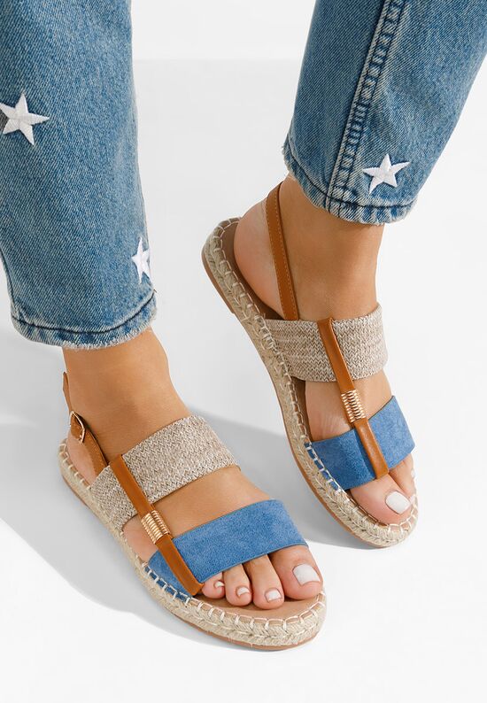 Niebieskie espadryle na koturnie Emillya, Rozmiary: 39 - zapatos