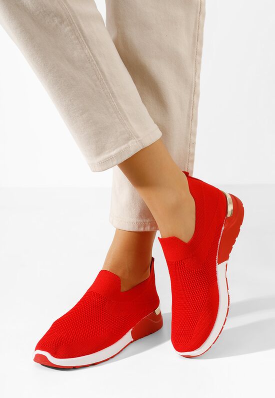 Czerwone trampki Slip-on Aderine, Rozmiary: 37 - zapatos
