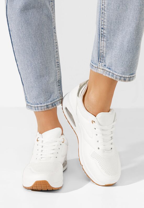 Białe sneakersy na koturnie Amilia V2, Rozmiary: 38 - zapatos